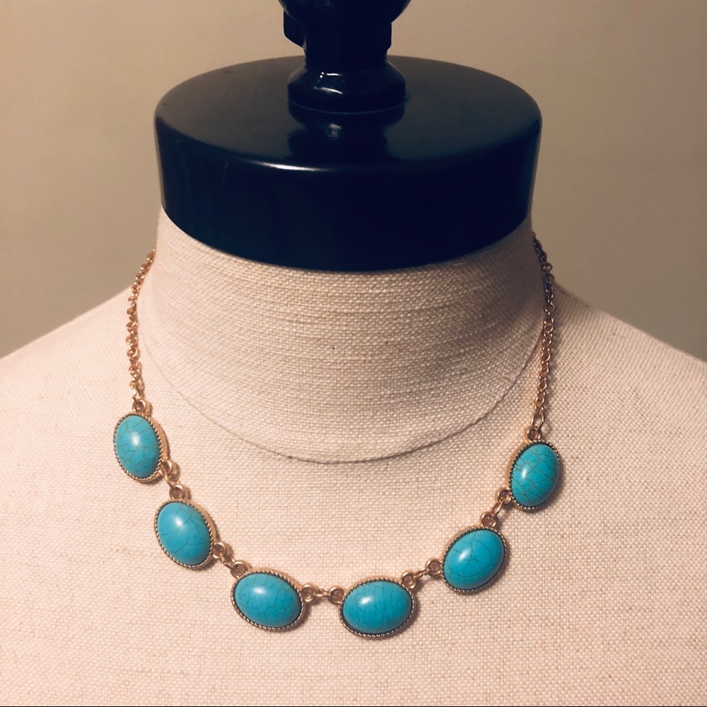 Paparazzi Turquoise and gold necklace